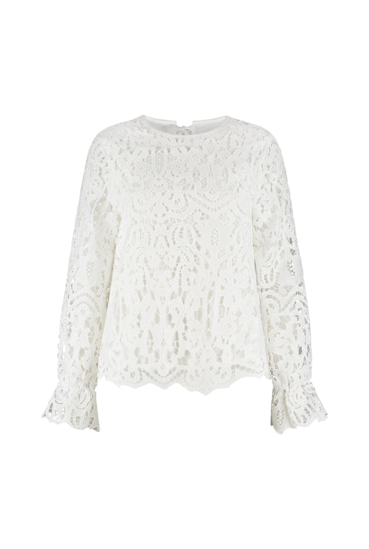 Marie Blouse - White - Bobbie Rose