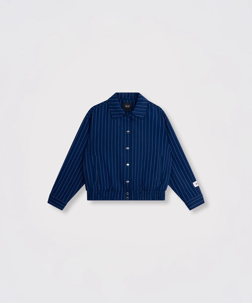 Clean striped bomber