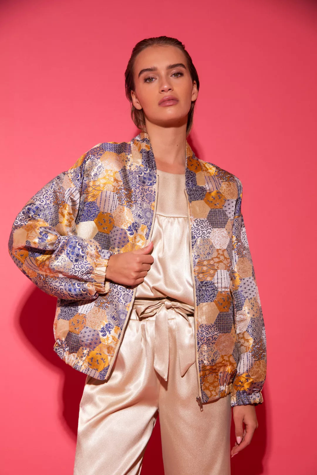 Mae Jacket - Beige Print